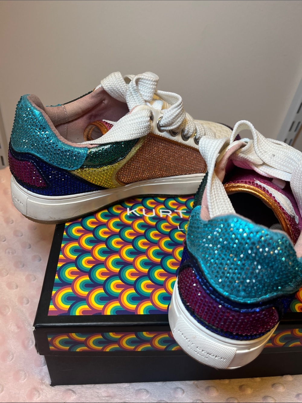 Kurt Geiger Multicolor Glitter Low-Top Sneakers